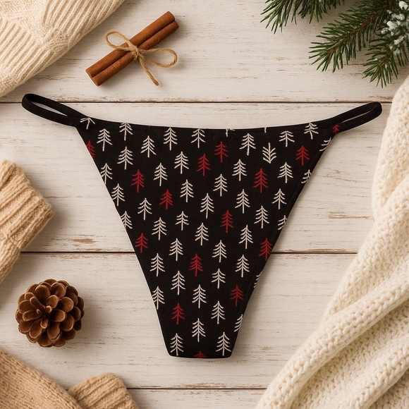 Victoria's Secret Christmas Trees V String Panty M - Picture 1 of 15